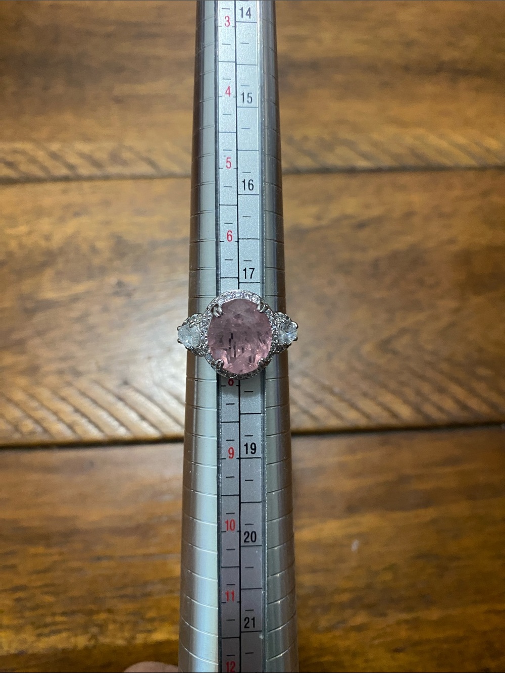 Bomb Party OG Originals Ring - Rose Quartz Fused w Genuine Quartz - Rhodium - 7